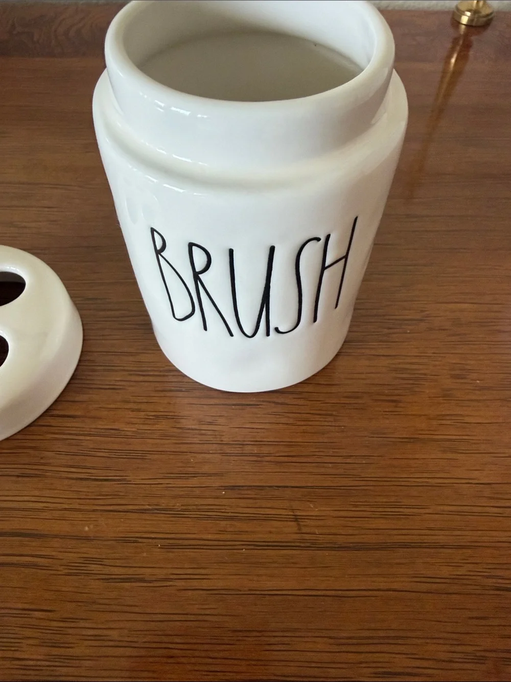 Rae Dunn White Ceramic Brush Holder NEW